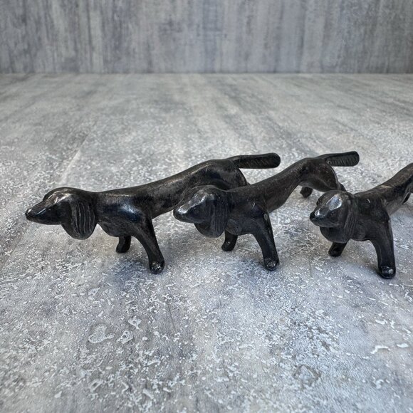 Vintage Silver Plated Dachshund 4 Dogs Knifes/Spoons Cutlery Rests - Picture 4 of 9